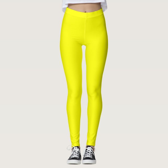 Leggings Color Amarillo Sólido Liso (Anverso)