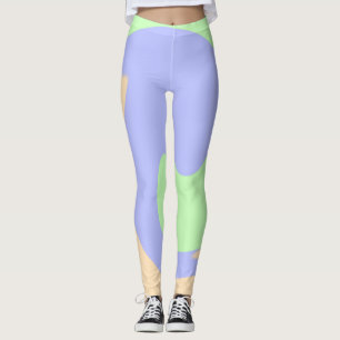 Leggings Color azul verde oscuro líquido mármol boho patrón