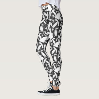 Leggings color blanco negro de los colores del equipo de vo
