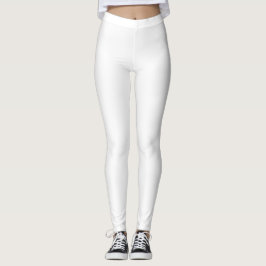 Leggings Color Blanco Sólido Plano