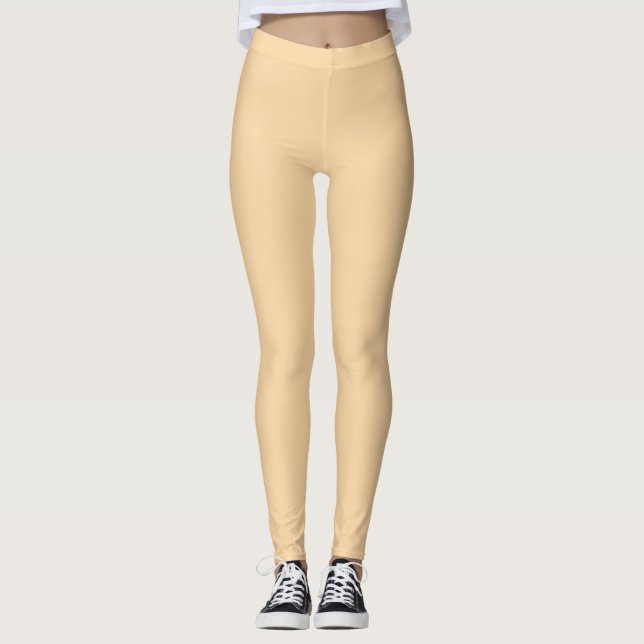 Leggings Color Champán Profundo Sólido Liso (Anverso)