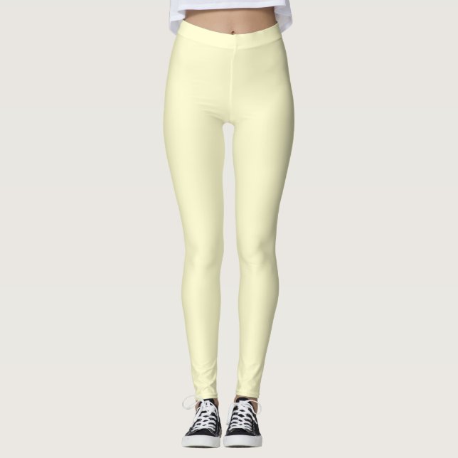 Leggings Color Crema Sólido Liso (Anverso)