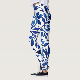 Leggings Color de agua azul deja plantaciones de yoga mujer