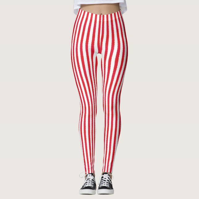 Leggings Color de agua de banda roja (Anverso)