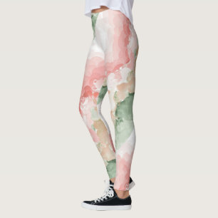 Leggings Color de agua sombra de color rojo verde blanco tr