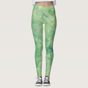 Leggings Color de agua verde de lujo amarillo anaranjado ab