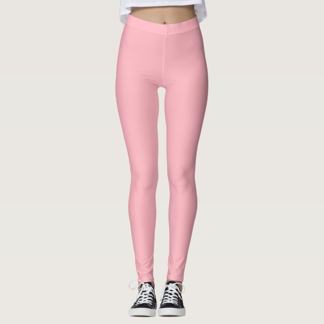Leggings Color de color rosa claro (Anverso)