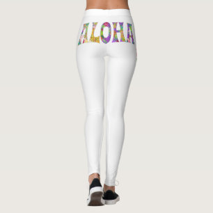 Leggings Color de fondo de PixDezines ALOHA HAWAII/DIY