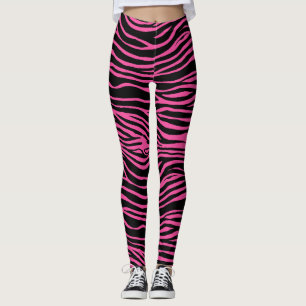 Leggings Color de fondo personalizable de bandas de cebra y