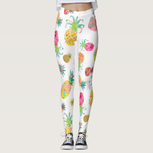 Leggings Color de la hawaiana Pineapples/DIY Bckgrnd de
