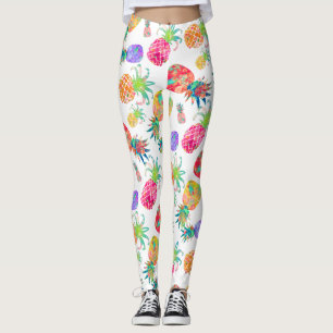 Leggings Color de la hawaiana Pineapples/DIY Bckgrnd de