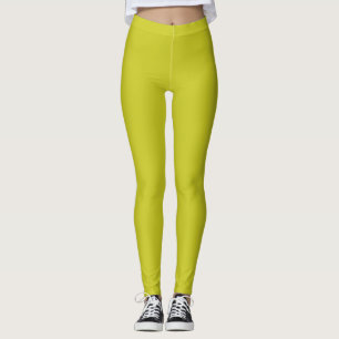 Leggings Color de la llanura sólida de la citrina