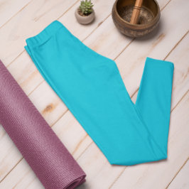 Leggings Color de tendencia de otoño Vivid Cyan Solid