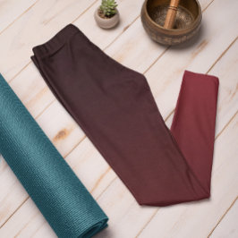 Leggings Color de tendencia otoñal Crimson Piernas Ombre Ro