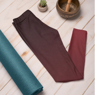 Leggings Color de tendencia otoñal Crimson Piernas Ombre Ro