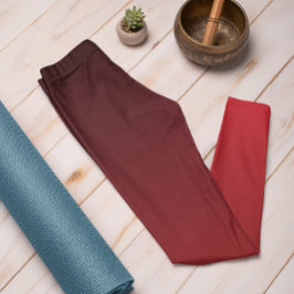 Leggings Color de tendencia otoñal Leyendas de color rojo v