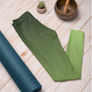 Leggings Color de tendencia otoñal Leyendas Kiwi Green Ombr