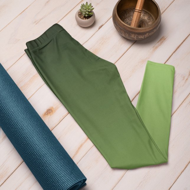 Leggings Color de tendencia otoñal Leyendas Kiwi Green Ombr (Mockup 1)