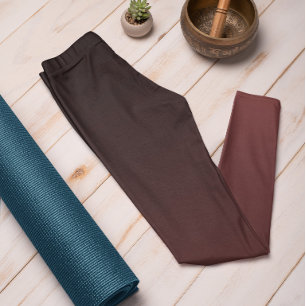 Leggings Color de tendencia otoñal Mahogany Brown Ombre Leg