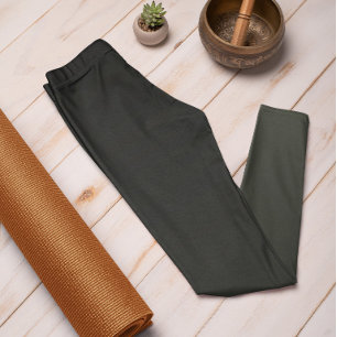 Leggings Color de tendencia otoñal Oscuro Bosque Gris Leyen