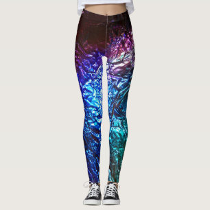 Leggings Color del arcoiris Efecto de Relieve metalizado ar