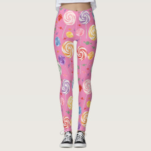 Leggings Color del patrón de golosinas de Lollipop