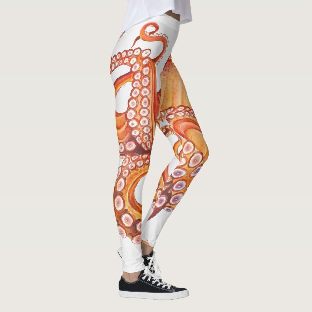 Leggings Color del pulpo rojo Naranja (Derecha)