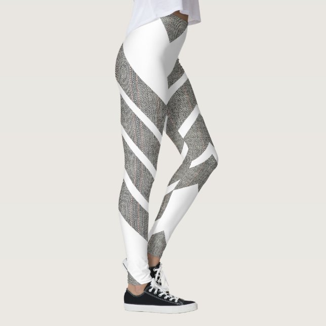 Leggings Color editable del patrón de zigzag chevron elegan (Derecha)
