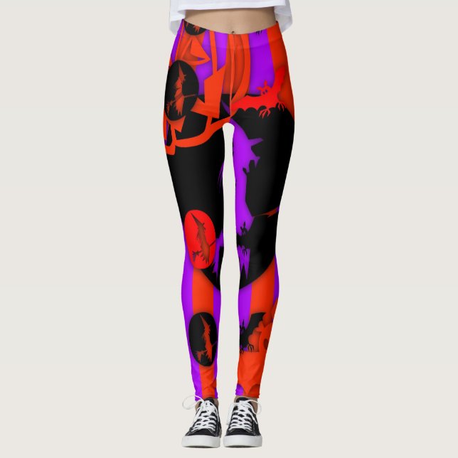 Leggings Color Eléctrico Pop Halloween Leyendas púrpuras de (Anverso)