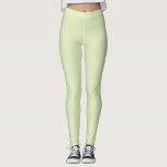 Leggings Color en blanco sólido verde del té<br><div class="desc">El color verde sólido del té en blanco es un verde claro con el dedo de la tierra. Color colorido que lo hace adecuado para muchos diseños y colores sólidos. Color alegre con inspiración y felicidad alegres. Hex# E1EDBD</div>