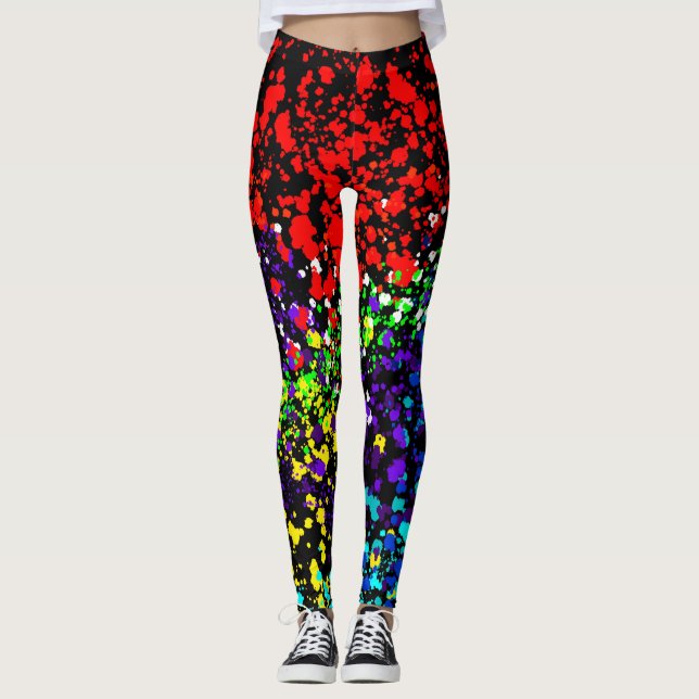 Leggings Color Explosión Pintura Blast Splatter Moda (Anverso)