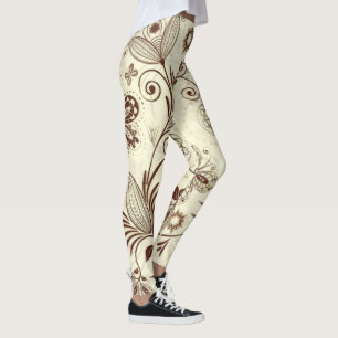 Leggings Color Floral Seamless Pattern