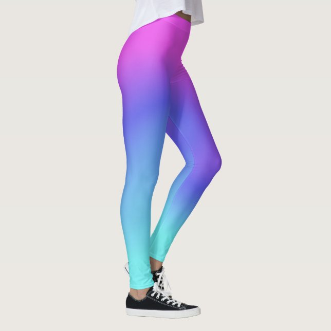 Leggings Color Flow Pink Purple Blue Aqua Ladies Moda (Derecha)