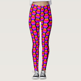 Leggings color forma patrón de la flor