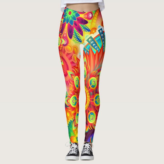 Leggings Color fractal dinámico de moda (Anverso)