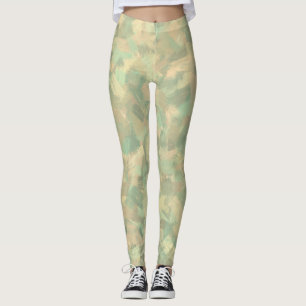 Leggings Color gris amarillo verde de lujo Abstract Art