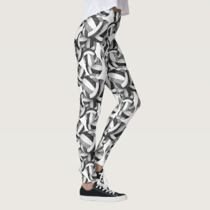 Leggings color gris negro de los colores del equipo de vole