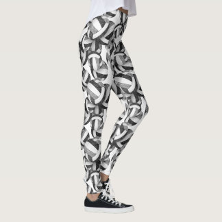 Leggings color gris negro de los colores del equipo de vole