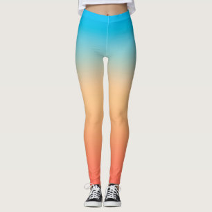 Leggings Color gris oscuro degradado de color azul beige su