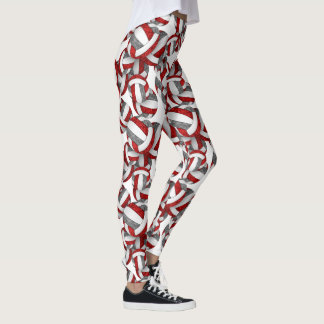 Leggings color gris rojo de los colores del equipo de los e
