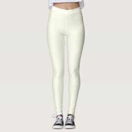 Leggings Color Marfil Sólido Plano