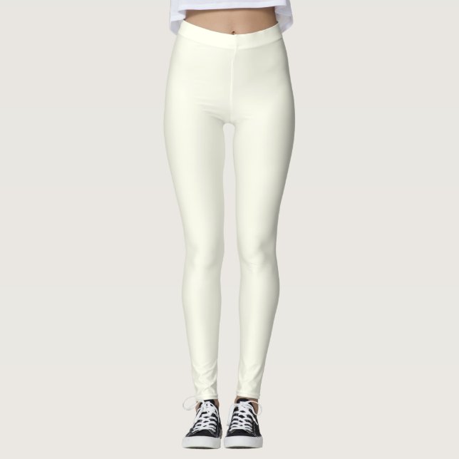 Leggings Color Marfil Sólido Plano (Anverso)