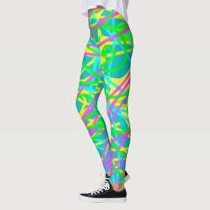 Leggings Color My Dreams Scribble Pattern Expressive
