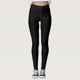 Leggings Color Negro Sólido Plano