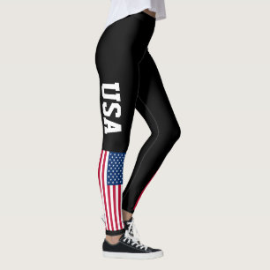 Leggings Color patriótico de la bandera estadounidense de l