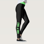 Leggings Color personalizado | "Holy Hiit" (Un hito sagrado<br><div class="desc">Diseño divertido y moderno. Puedes rodar la apariencia de "Holy Hiit" o agregar tu propio texto personalizado. Elija su color de la pierna y el color del texto haciendo clic en "personalizar" y luego el pequeño cuentagotas. ¿Necesita ayuda para personalizar este producto? Use el botón de contacto que aparece a...</div>