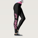 Leggings Color personalizado | "Sore AF" Workout<br><div class="desc">Diseño divertido y moderno. Puedes rozar el aspecto de "Sore AF" o añadir tu propio texto personalizado. Elija su color de la pierna y el color del texto haciendo clic en "personalizar" y luego el pequeño cuentagotas. ¿Necesita ayuda para personalizar este producto? Use el botón de contacto que aparece a...</div>