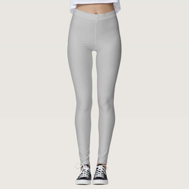 Leggings Color Plateado Sólido Plano (Anverso)