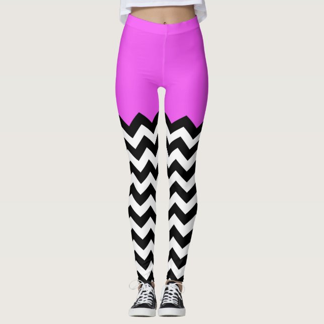 Leggings Color que bloquea el modelo de Chevron (Anverso)