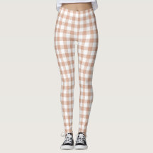 Color Retro Cuadros de Gingham Melocotón